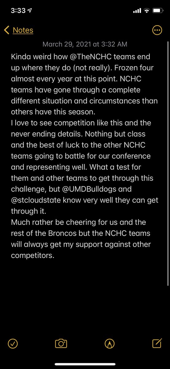 Just a thought. <a href="/TheNCHC/">The NCHC</a> has unbelievable teams and those teams bring unbelievable competition night in and night out. Playing these teams on a nightly basis over the weekends just continues to prove how good this conference truly is.                         Change my mind