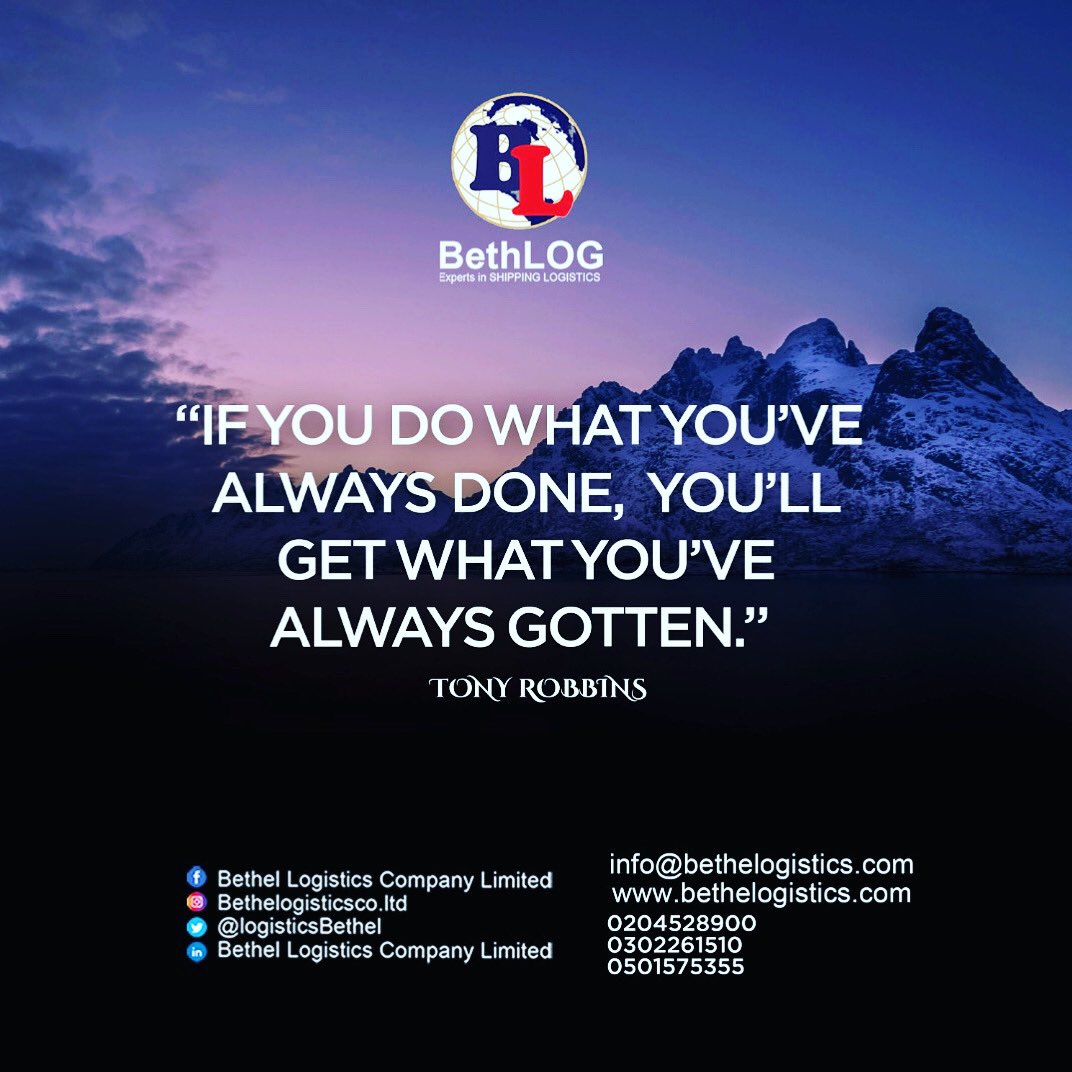 LogisticsBethel's tweet photo. If you want something different out of your life, you have to put something different into it. If we keep doing the same thing, we will keep getting the same thing... #mondaymotivation #mondayvibe #bethlog #makeadifference #forwarding #freight https://t.co/H718zBuLni