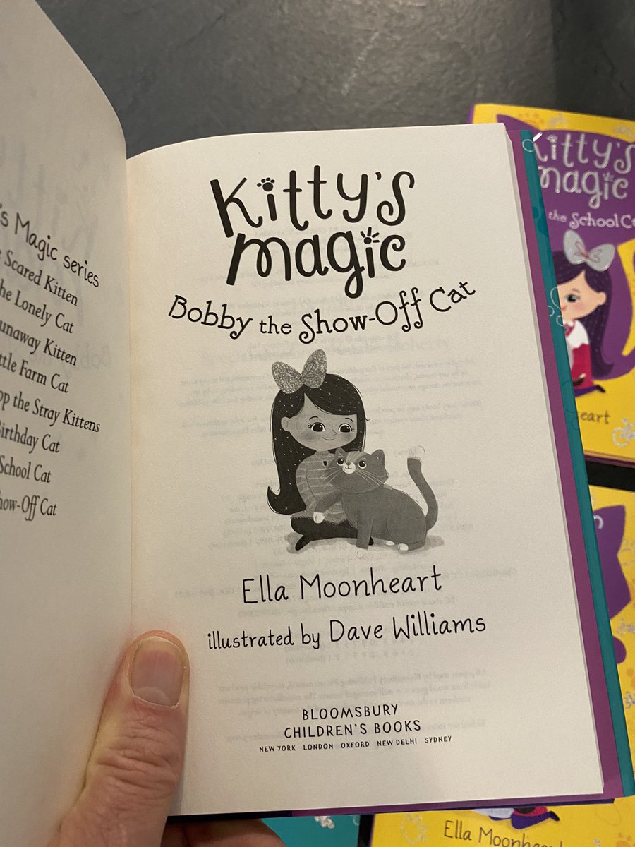 dkwillustration's tweet photo. Still better than Christmas Day when these come through the post. All the way from Bloomsbury USA two more instalments of Kitty’s Magic. Hardback and paper back copies as well. @BrightAgencyUK @BrightAgencyUS #kidlit #lovemyjob https://t.co/oQQWSk1pur