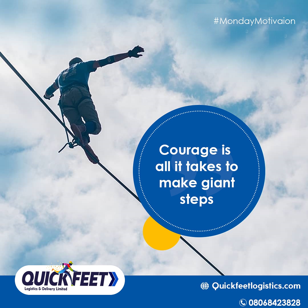 Quickfeetltd's tweet photo. It's a new week and another golden opportunity to make giant steps.⁣
⁣
Don't be afraid to make moves this week.⁣
⁣
Have a great week ahead. ⁣
#MondayMotivation #QuickfeetLogistic #ExpressDelivert https://t.co/hWN3rZsBad