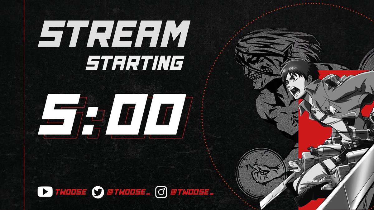 Twoose_'s tweet photo. Anyone interested in a FREE Eren from Attack on Titan style theme Stream Package. If so follow the YouTube for an upcoming video which will release in the next 2 days

#reiner #aot #AttackonTitanFinalSeason #attackontitanseason4 #ErenJaeger #ErenJaeger #erenyeager https://t.co/I3FtgRqAvu