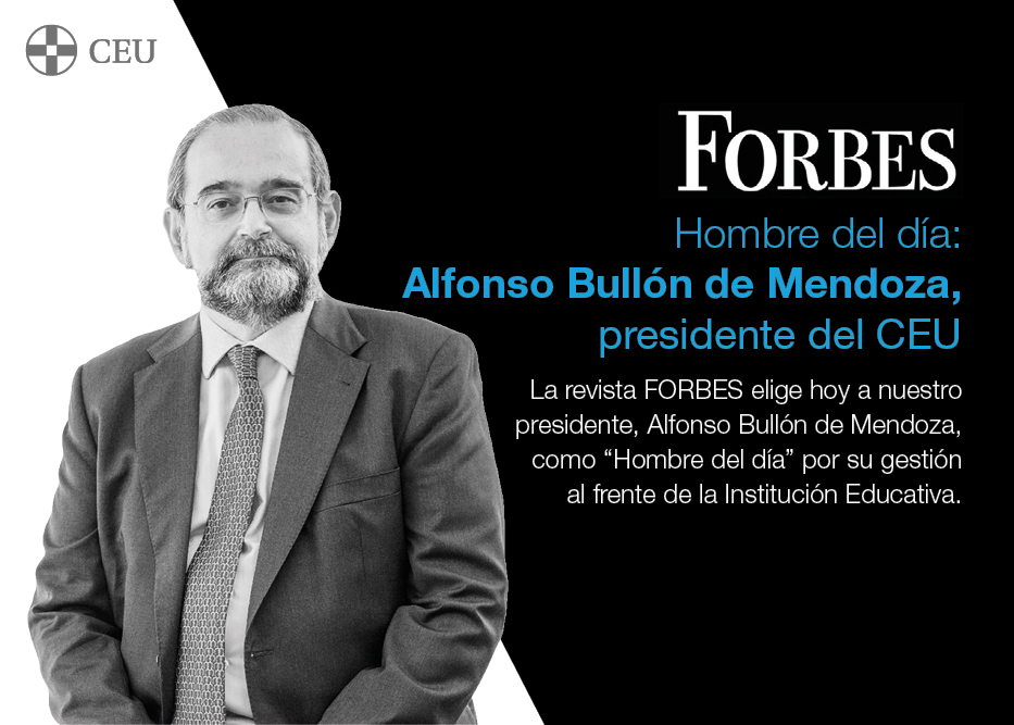 La prestigiosa revista <a href="/Forbes_es/">Forbes_es</a>, elige al presidente del CEU, Alfonso Bullón de Mendoza, #HombreDelDía💼¡Todo un orgullo para nuestra Institución! 👏👏👏