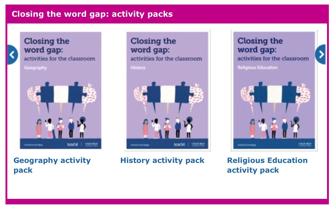 In case you haven’t seen these, Oxford University Press have published a set of resources for primary and secondary on the ‘word gap’ including subject specific activity packs.

global.oup.com/education/cont…