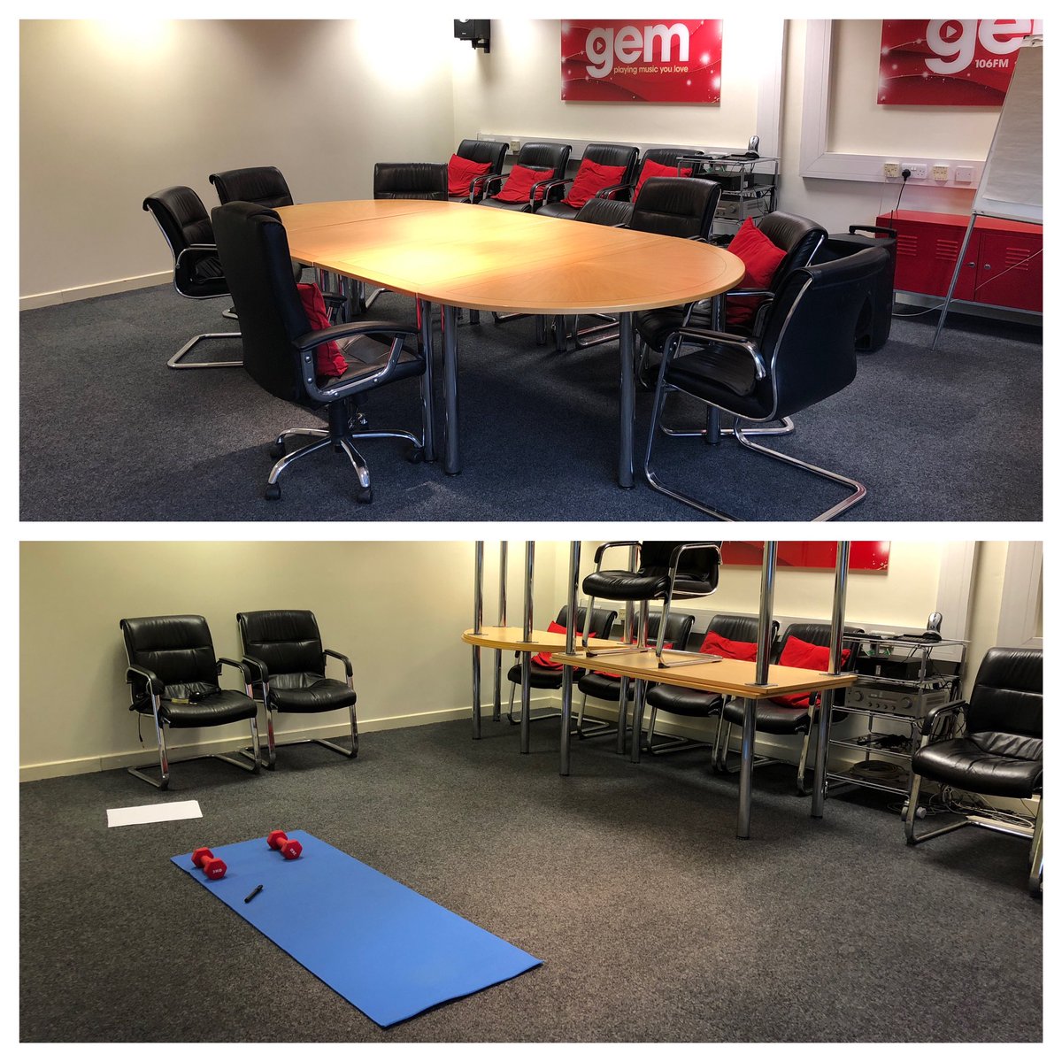 joandsparky's tweet photo. Goodbye the Gem boardroom, hello Jo’s gym! https://t.co/TzkR1v0lda