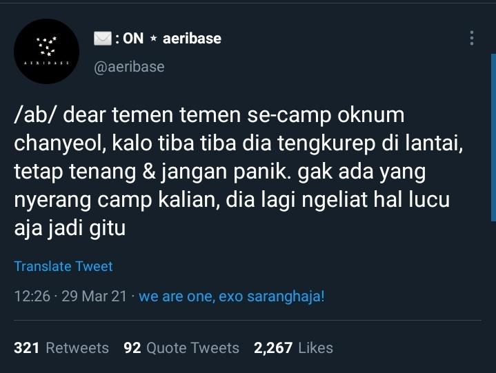kelakukan warga aeribase untuk menghibur diri disaat chanyeol wamil

a thread