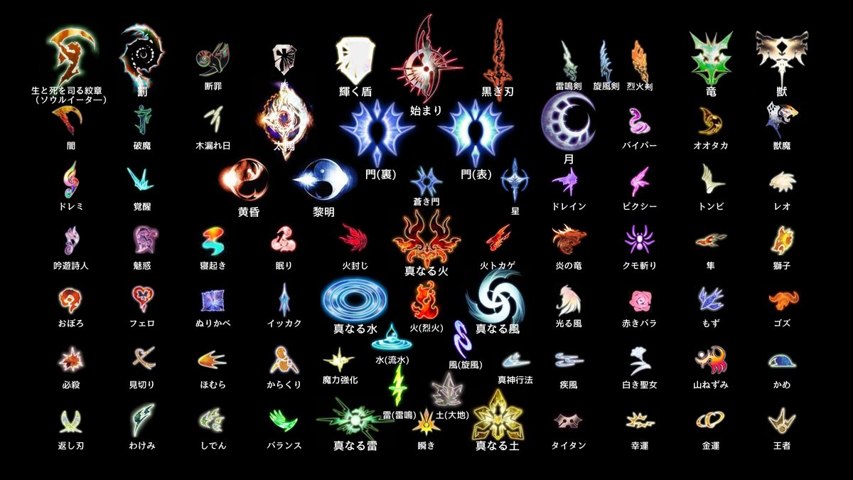 2021年3月29日更新 「幻想水滸伝 紋章一覧壁紙」 PC用1920x1080 #幻想