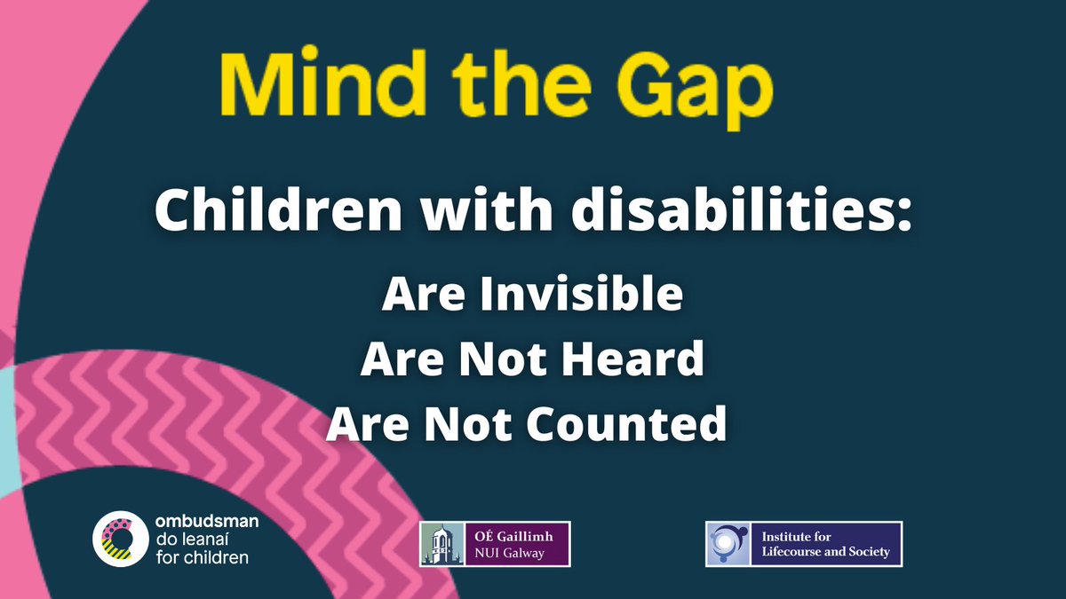 Join us today @ 2:30pm for our online report launch of Mind The Gap: Research on barriers to the realisation of rights of children with disabilities in Ireland.

#MindTheGap

Register here: eventbrite.com/e/mind-the-gap…