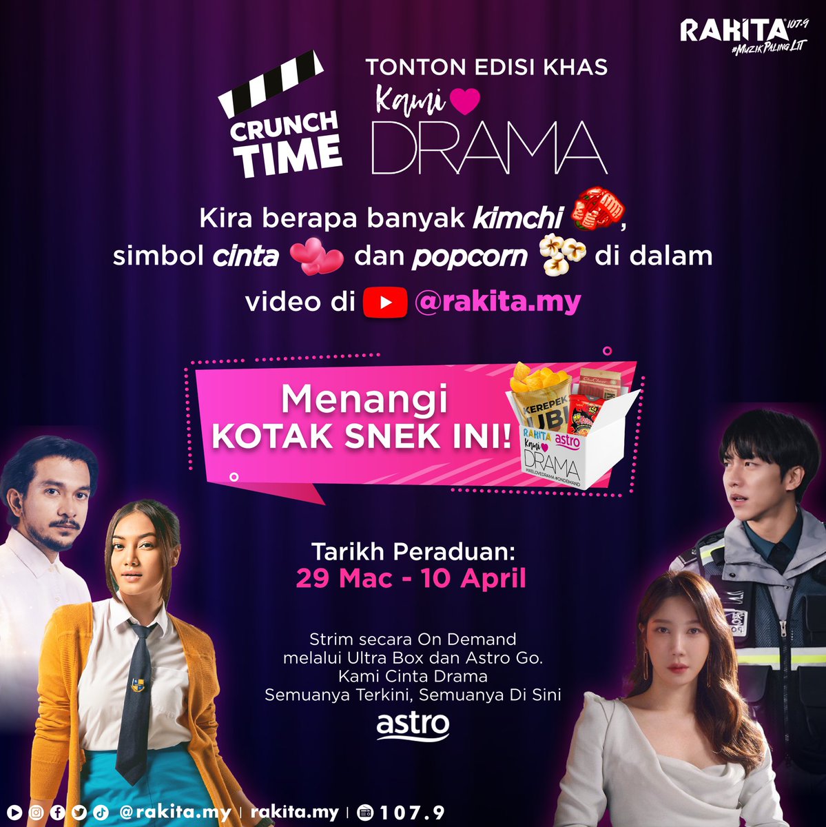 Rakitamy's tweet photo. Menangi Kotak Snek Kami Cinta Drama! Hanya kira berapa  jumlah Kimchi, simbol Cinta &amp; Popcorn dalam video https://t.co/uzwQmYK7IP
Komen jawapan korang beserta #WeLoveDrama

STRIM SEKARANG MENERUSI ON DEMAND DAN ASTRO GO. KAMI CINTA DRAMA, SEMUANYA TERKINI, SEMUANYA DI SINI, ASTRO https://t.co/ExvhT1Sgl2