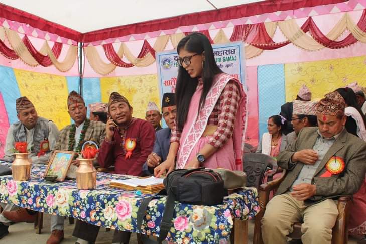 नवनिर्वाचित ठकुरि समाज महासङ कालिगन्डकी गाउकार्य समिती भुर्तुङ-७
सचिव निलम हमाल।