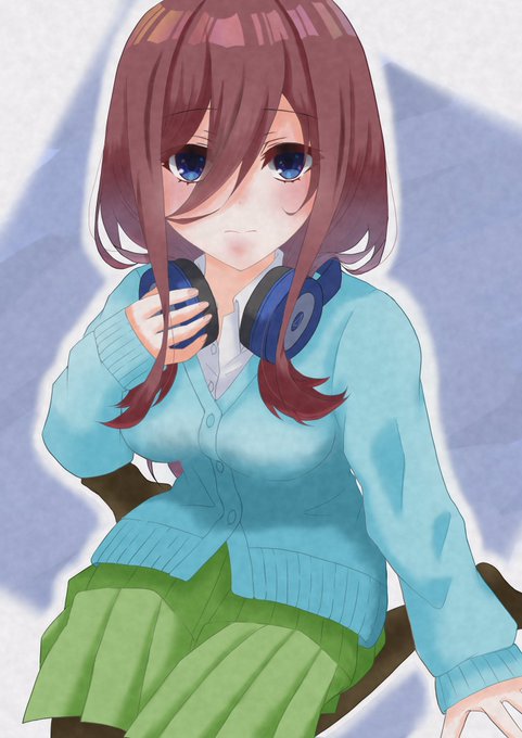 refisaさんがTwitterに投稿した中野三玖(五等分の花嫁)のイラスト。