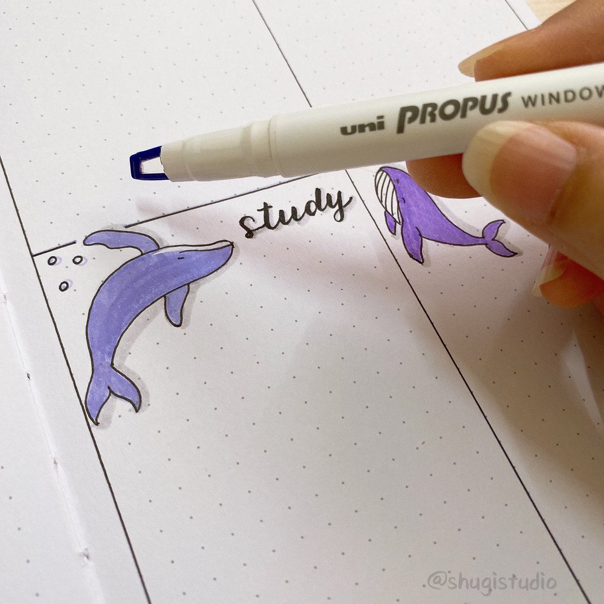 shugistudio's tweet photo. April bujo theme - the purple whale
I like how the colour of uni propus window highlighter turned out. Haven’t done setting up my april spreads tho 😆
#bujo #AprilTheme https://t.co/5TgtYwIV4S