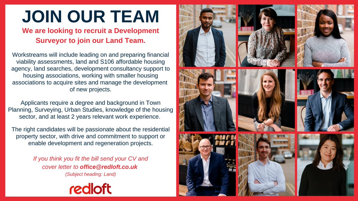 red_loft's tweet image. Red Loft are looking to recruit a Development Surveyor to join our Land Team.
Please visit bit.ly/3cwjecZ for the full job description and details of how to apply. #redloft #redloftproperty #developmentconsultancy #developmentjobs #joinourteam
