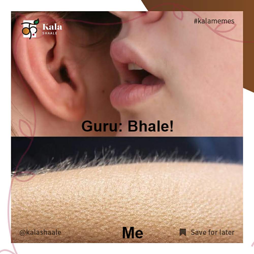 KalaShaale's tweet photo. Ever had this experience?
#kalashaale #kalamemes #artschool #artmemes #memes #art #indianart #artist #artlovers #artstudent #learnart #carnatic #hindusthani  #artlife #arthumor #artofhumor #artistmemes #jokes #laugh #bestmemes #memeart #bestart #funny #funnymemes #humor #carnatic https://t.co/b0L5NaWFhg