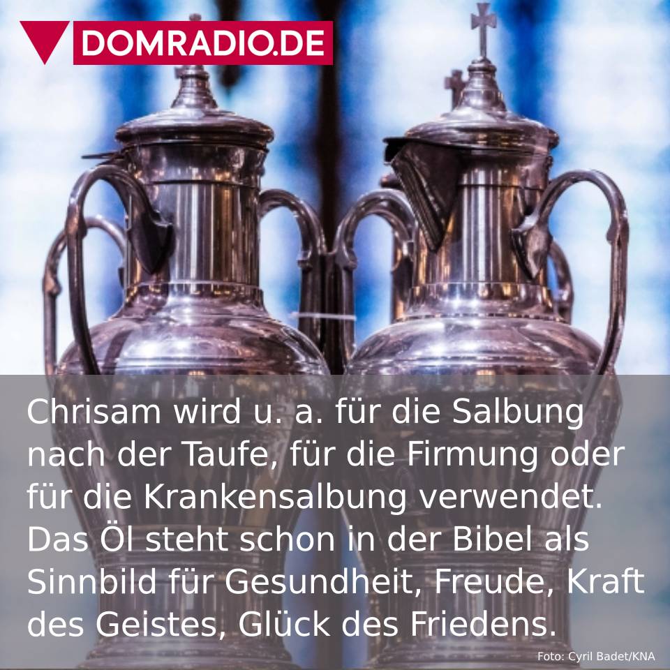 domradio's tweet photo. In der #Karwoche werden in der jeweiligen Bischofskirche die heiligen Öle (#Chrisam) geweiht. Wir übertragen heute ab 16:30 Uhr die Chrisam-Messe mit Kardinal #Woelki. https://t.co/VcOMsyPycg