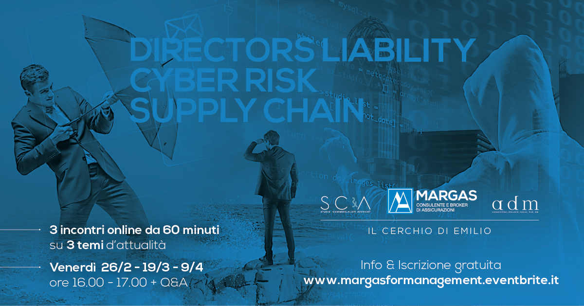 Margasbroker's tweet image. Prossimo e ultimo appuntamento online il 9/4 ore 16.00-17.15: 60 min + Q&amp;amp;A. Ti sei perso qualcosa di interessante? Info &amp;amp; Iscrizioni? margasformanagement.eventbrite.it 
#codicedellacrisi #directorsliability #cyberrisk #contratti #contrattidifornitura #fornitoricritici #assicurazioni