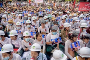 Some of the anti-coup protests around Myanmar today despite the bloodiest day of killing so far by junta forces at the weekend. Pictures <a href="/Myanmar_Now_Eng/">Myanmar Now</a> <a href="/IrrawaddyNews/">The Irrawaddy (Eng)</a> #WhatsHappeningInMyanmar