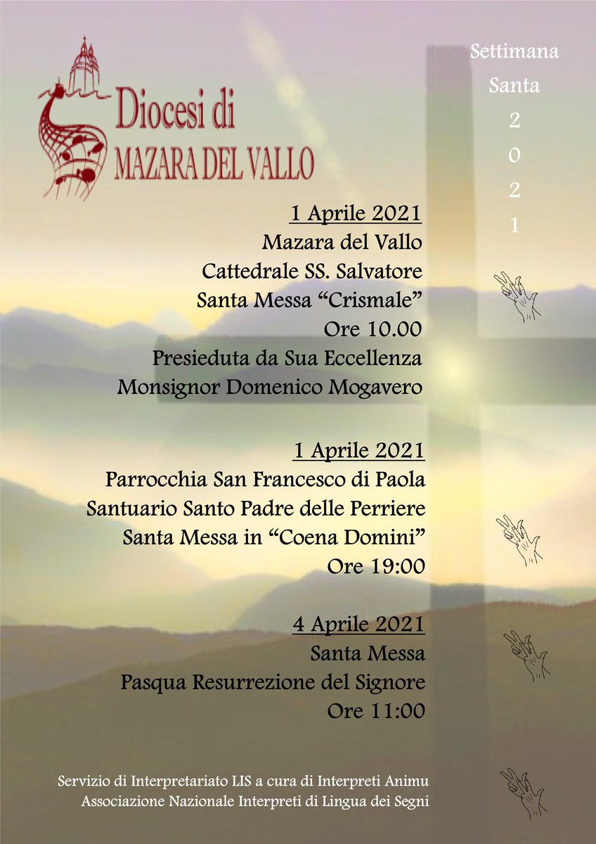 Settimana Santa in <a href="/CondividereWeb/">Diocesi Mazara del Vallo/Condividere</a> con servizio #lis #messalis, #pasqualis #messaconserviziolis #settimanasantainclusione, <a href="/MogaveroVescovo/">Domenico Mogavero</a>, <a href="/salvosamanna/">Salvo Samannà</a>