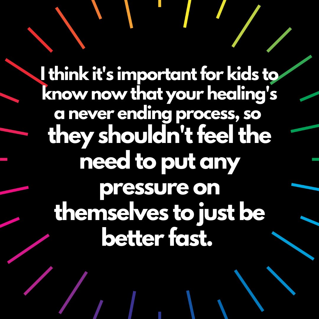 WeGotYouShow's tweet photo. "Healing's a never ending process, so kids shouldn't feel the need to put any pressure on themselves to just be better fast. You're allowed to give yourself the time to process in whatever way you have to for however long." Thanks to everyone who shared their stories! #wegotyou https://t.co/Bq7hODV9rR