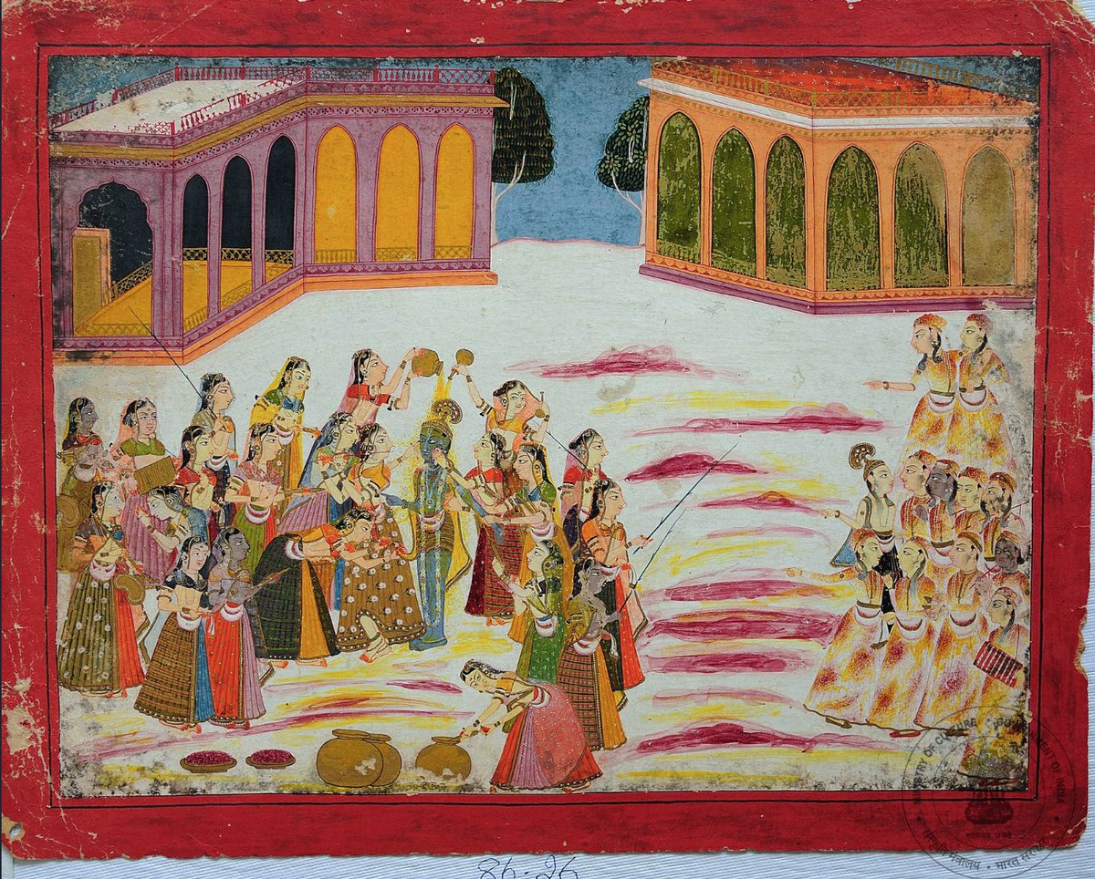 _artseeking's tweet photo. #HappyHoli #RangBarse #Holi2021 #Holi #HolyWeek 
18th century miniature painting from Daita, Madhya Pradesh https://t.co/ZYaHVGWyAb