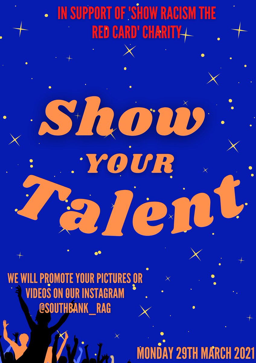 In support of <a href="/SRTRC_England/">Show Racism the Red Card</a> Show Your Talent Challenge.

Donate a min of £1 to participate to show any good talent; such as: singing, dancing, playing any musical instruments, painting, origami, art and craft, cooking, makeup, henna design etc.

🎗link- justgiving.com/fundraising/sb…