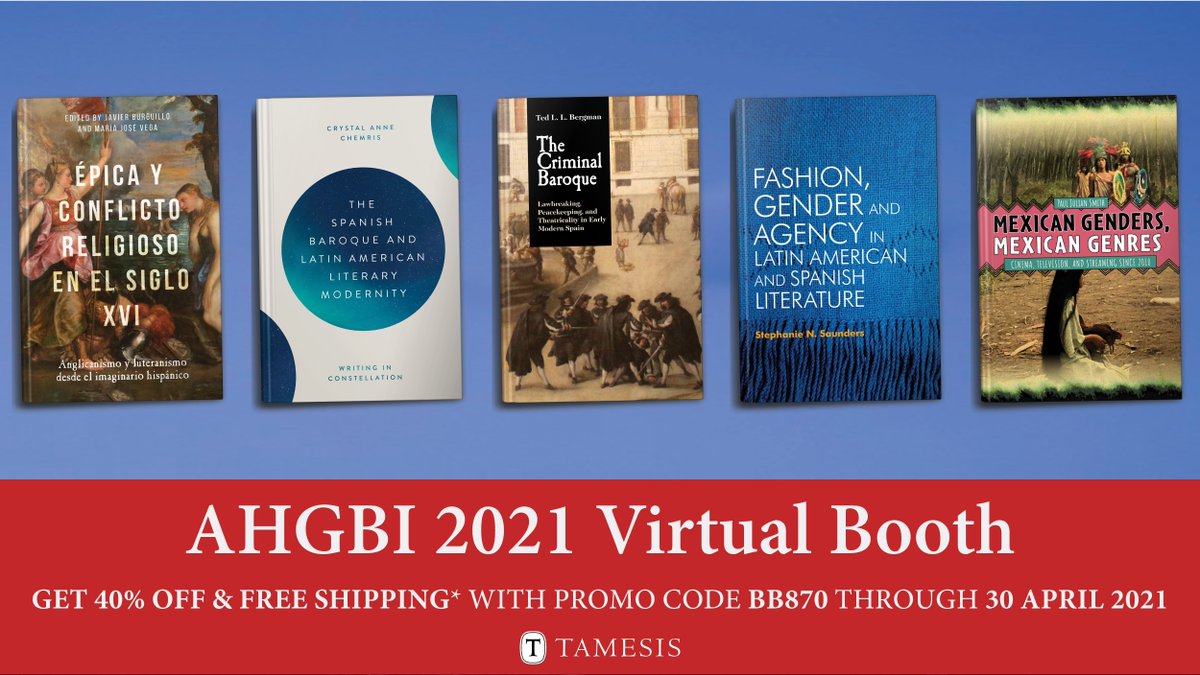 boydellbrewer's tweet photo. Welcome to our virtual booth for the Association of Hispanists of Great Britain &amp; Ireland (AHGBI) 66th Annual Conference! Save 40% &amp; get free shipping* on Tamesis titles w/BB870 through April 30th: https://t.co/hqcbIq2ZSl @AHGBI2021UCD

*Order must include 1 hardcover https://t.co/p692KW5uoD