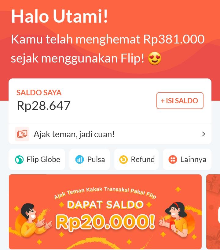 Aku udah hemat Rp381.000 sejak pake Flip, mayan emak2 bisa beli pampers sama susu 😂

Mau hemat juga? Yuk, tinggal klik flip.id/s/rsxtt8004