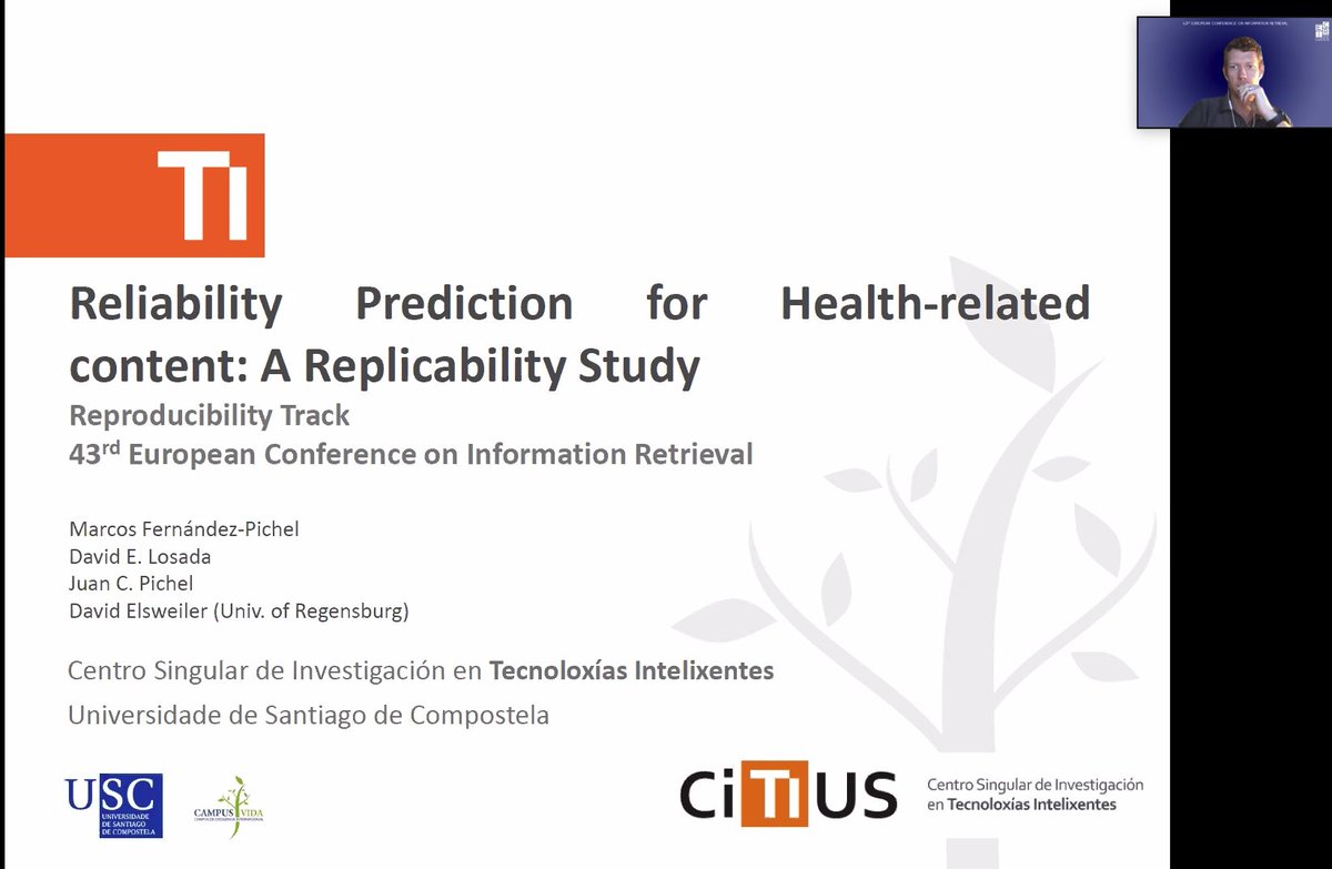 2021Ecir's tweet image. #Session2A #ReliabilityPrediction for #Health-Related Content: A #Replicability Study
NOW @2021Ecir 

#ECIR2021