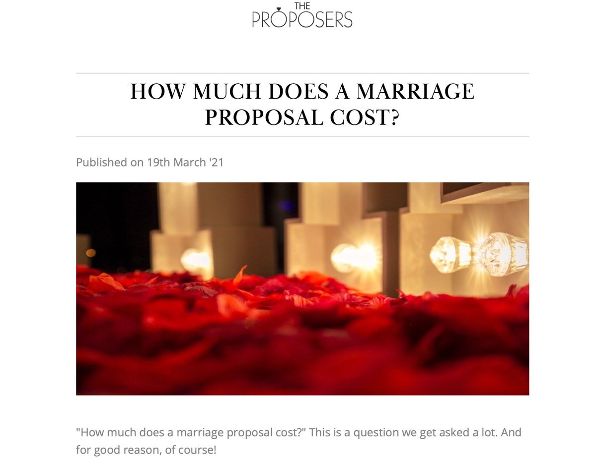 How Much Does a Marriage Proposal Cost?

#proposal #marryme #proposalplanner

theproposers.co.uk/blog/how-much-…