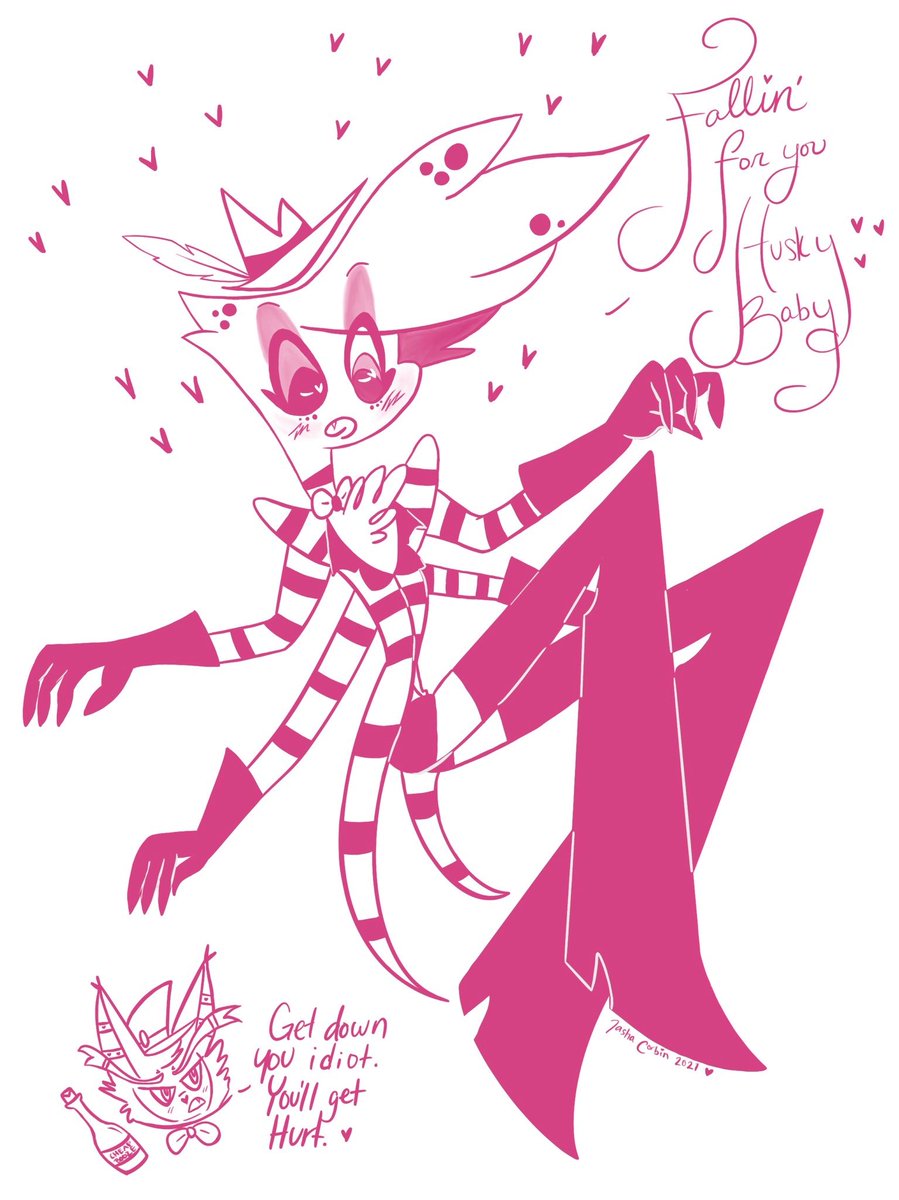 LilPinkDesigns's tweet photo. I’m only allowed to draw Angel in pink from now on omg so good!!! #HES SO CUTE #AngelDust #Husker #HazbinHotel #huskerdust #angelhusk #kinkyboots #grumpykitty #HazbinHotelFanart https://t.co/wOaiPYIBPR