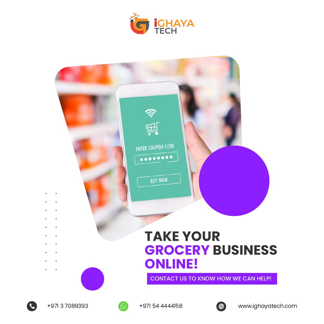 iGhayaTech's tweet photo. There’s a huge chunk of potential customers whom you can reach by taking your grocery business online.

Get in touch with us to set up your #OnlineGrocery Store!

#ecommercesolutions #ecommerceuae  #onlinegrocerystore  #uaegrocerystore #uae #uaeonlinebusinesses #uaeonlineshopping https://t.co/tSEXndo9tx