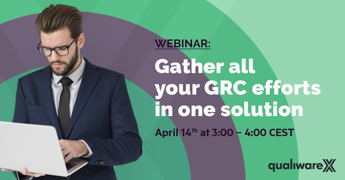 QualiWareApS's tweet photo. WEBINAR: Gather all your GRC efforts in one solution 
Whether your challenges are due to limited personal data security, deficiency in handling sensitive data or merely lacking quality and performance, QualiWare X can help you. 

 #qualiware #grc #entarch https://t.co/VU9Y6ObpgP https://t.co/ZpeIicwoZC