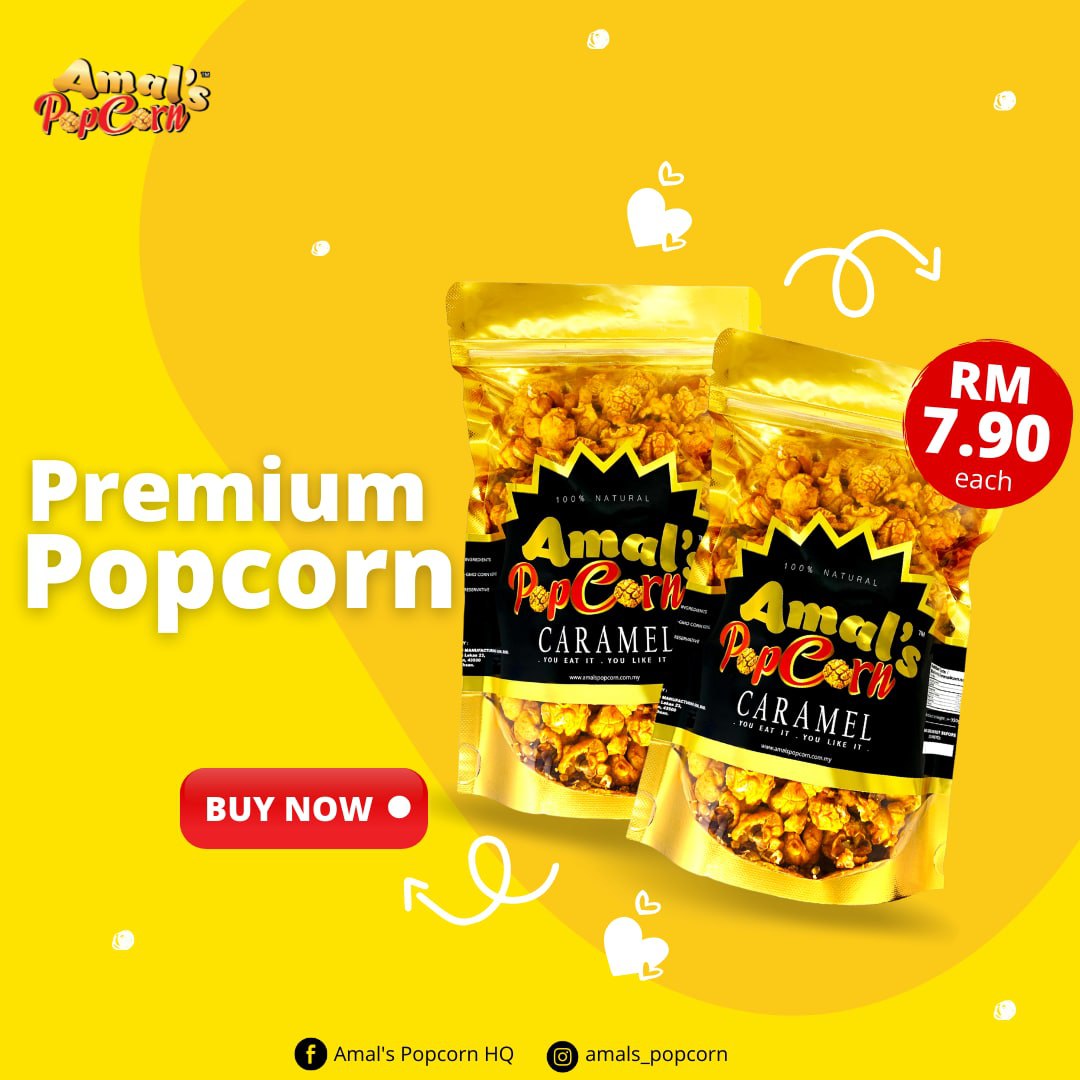 AmalPopcorn's tweet photo. Hi selamat petang warga twitter ✨ Jangan lupa grab Amal's Popcorn guys 🍿 Premium popcorn ni mampu menceriakan hari-hari anda. Link ada dibawah ☺️
 
https://t.co/jtzjUwtV0Q
 https://t.co/KJlCO0dUwD https://t.co/C3D4DudflQ