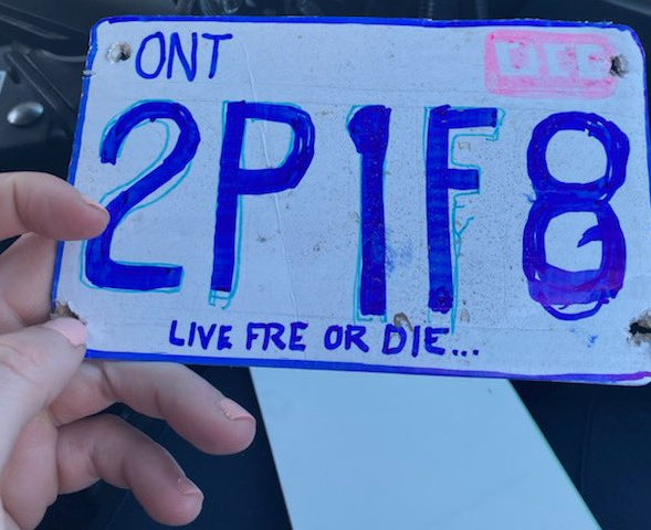 coast1011's tweet photo. Bill &amp; Carolyn - Kingston police pulled over a motorcycle driver for having this as their license plate! 🙄 #SoManyMistakes https://t.co/3UXkBPpnQi
