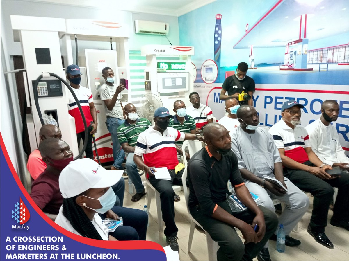MacfayServices's tweet photo. PUMP ENGINEERS AND MARKETERS CONNECT
As part of marketing efforts to promote CENSTAR products in Nigeria, and to see smart filling stations and technology being deployed for easy running of filling stations, we had the pleasure of hosting Pump engineers https://t.co/rHkbRXYVe2