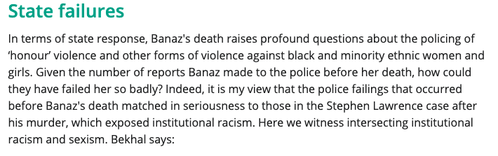 carysroberts's tweet image. 'How can black &amp;amp; minority ethnic women trust the system to protect them?'

Moving interview with Bekhal Mahmod by 
@hannanasiddiqui in @IPPR Progressive Review on community &amp;amp; police failures prior to her sister's murder.

TW: Violence against women &amp;amp; girls
onlinelibrary.wiley.com/doi/full/10.11…