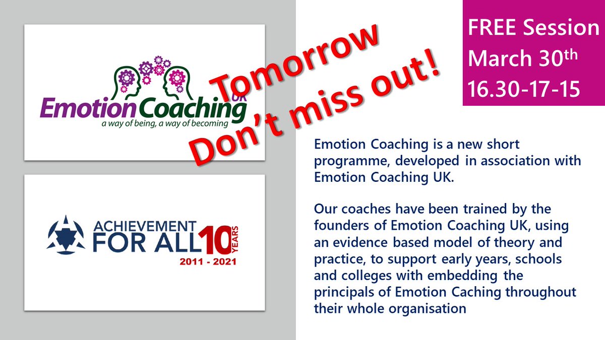 AfA_Education's tweet photo. Learn how Emotion Coaching can be introduced to your learning community, the social and emotional glue that will hold your recovery plans together post-Covid and beyond.
https://t.co/90UCAOl304

#emotioncoaching #childbehaviour #teenbehaviour #behaviourmangement #childtrauma https://t.co/AfID6j12LA