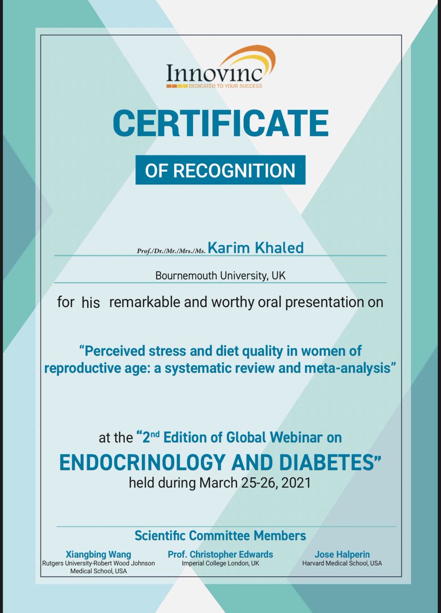 Grateful to have participated in the Global Webinar on ENDOCRINOLOGY &amp; DIABETES organised by Innovinc International on the 25th of March 🌏
