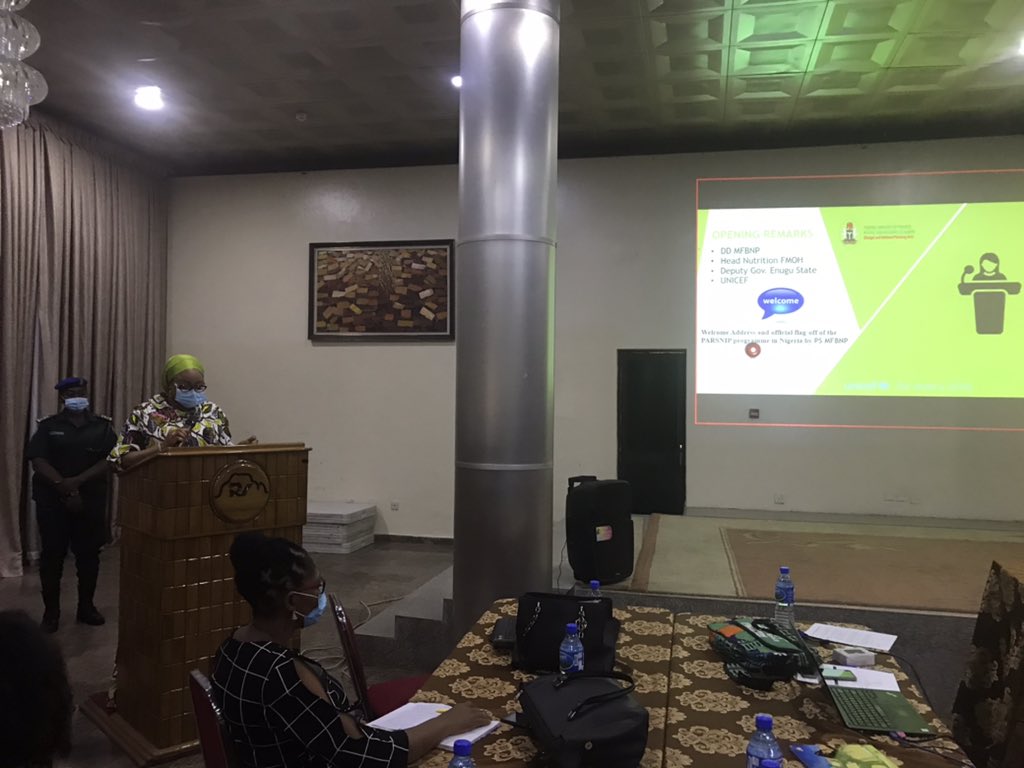 chizzy2006's tweet photo. Happening now is the inception meeting of FCDO supported Progressing Action on Resilient Systems for Nutrition through Innovation &amp; Partnership (PARSNIP). Deputy Gov Enugu State giving a good will message @UNICEF_Nigeria @samkaalu @HANIFANAMUSOKE @TosinDaily https://t.co/XaI3N7rRib