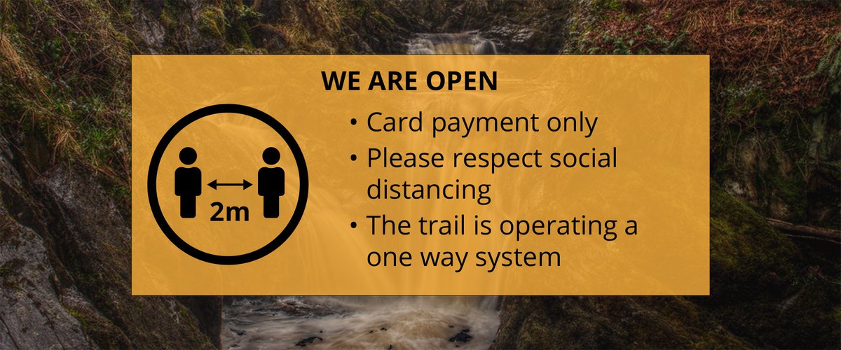 The Waterfalls Trail has re-opened. Open every day from 9.00 a.m. Further information to plan your visit on our website ingletonwaterfallstrail.co.uk