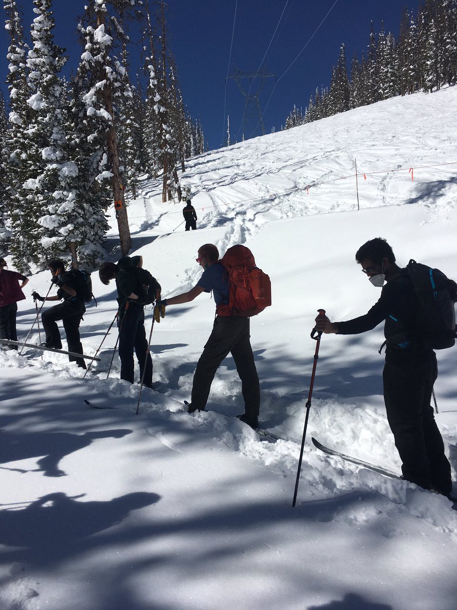 CSSWildSurvival's tweet photo. Heading up to Old Monarch Pass - note the skiers in the background at Monarch mtn - as they head down, many were confused to see us heading up! https://t.co/k3uSCE2EcR