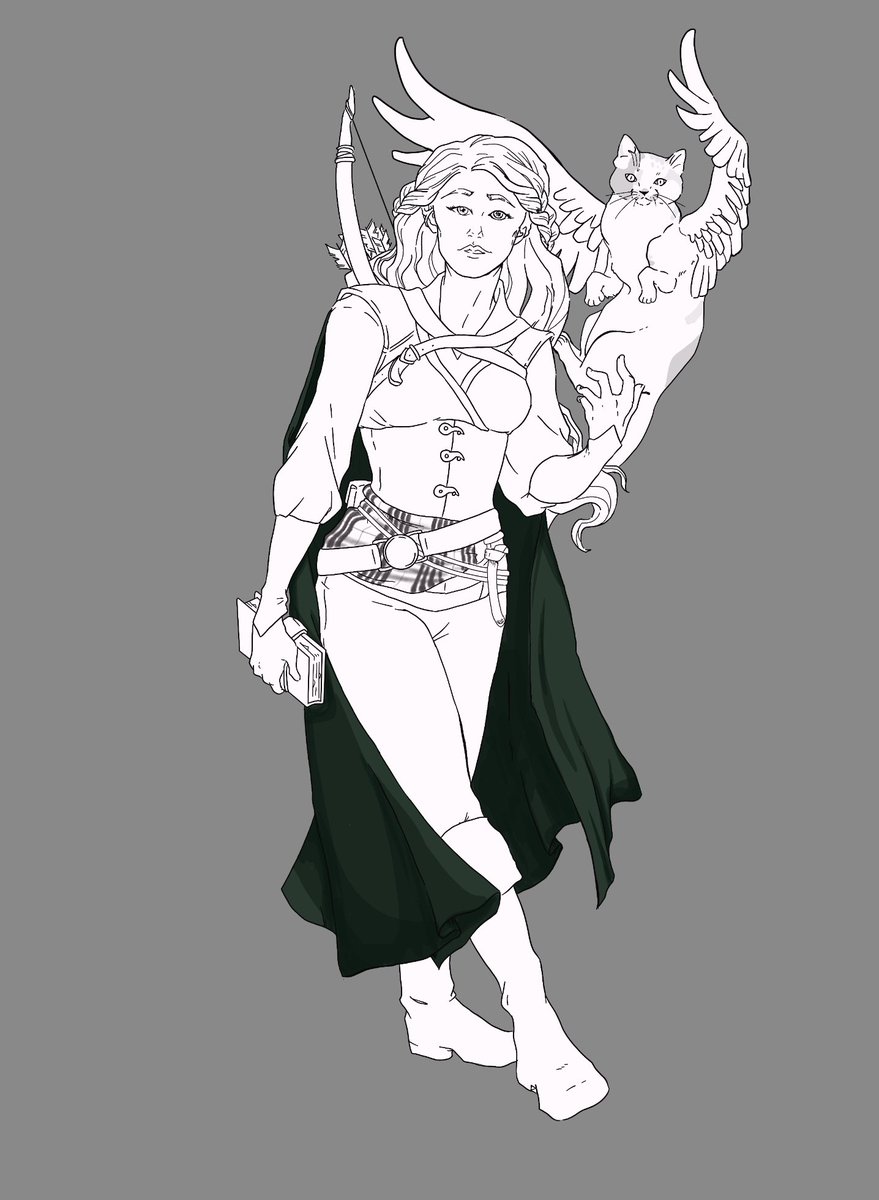 ELomax15's tweet photo. DND character art; a Druid with her familiar! She’s Sweet and curious, and one wander into the fae changed her life. Want to see more characters? #fantasy #dungeonsanddragons #dnd #characterart https://t.co/i6uBLhSGPJ