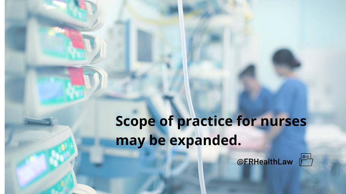 FRHealthLaw's tweet photo. The #CNO is working to expand the scope of practice for nurses. Expanded scope will allow Nurse Practitioners to order MRIs and CT scans and perform point-of-care testing. For more information, visit https://t.co/KMee2hnf3l   #FRHealthLaw https://t.co/07nCB4mjIE