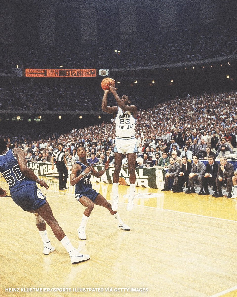 accnetwork's tweet photo. 39 years ago today, MJ hit the game-winning jumper for @UNC_Basketball in the 1982 national championship game 🏆 https://t.co/r2s0aBuSKT