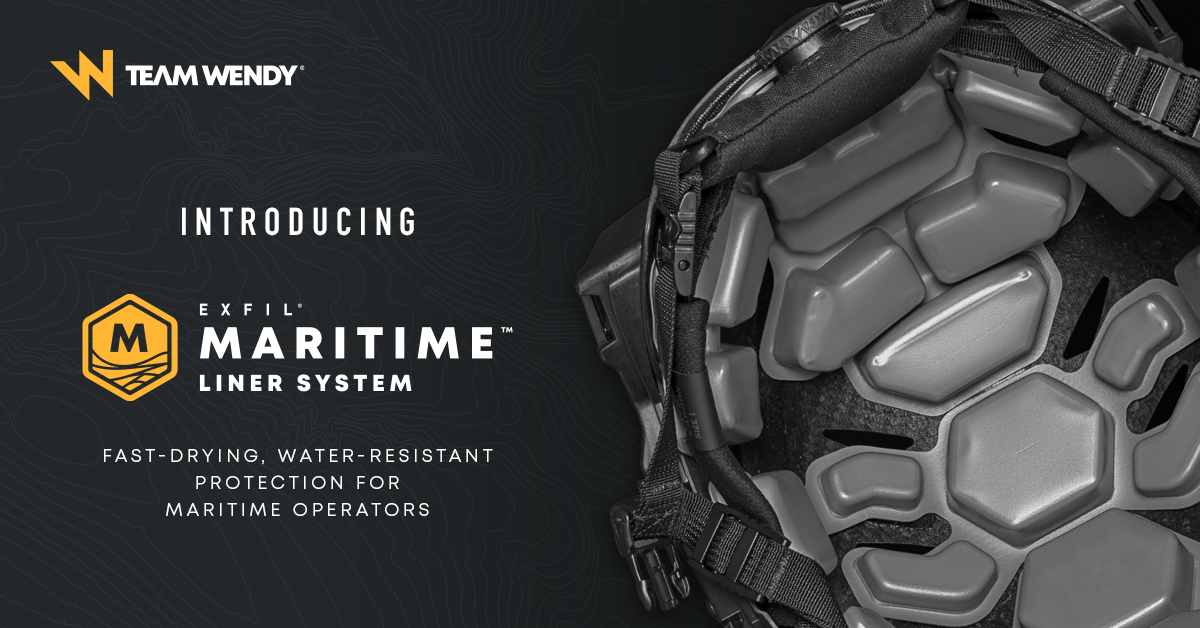 Today our colleagues at <a href="/Team_Wendy/">Team Wendy</a> launched the EXFIL Maritime Liner System for their EXFIL Ballistic, EXFIL Ballistic SL, EXFIL Carbon and EXFIL LTP helmets. Its fast-drying, water-resistant protection will help maritime operators #BePrepared.

lnkd.in/eJiqc7D