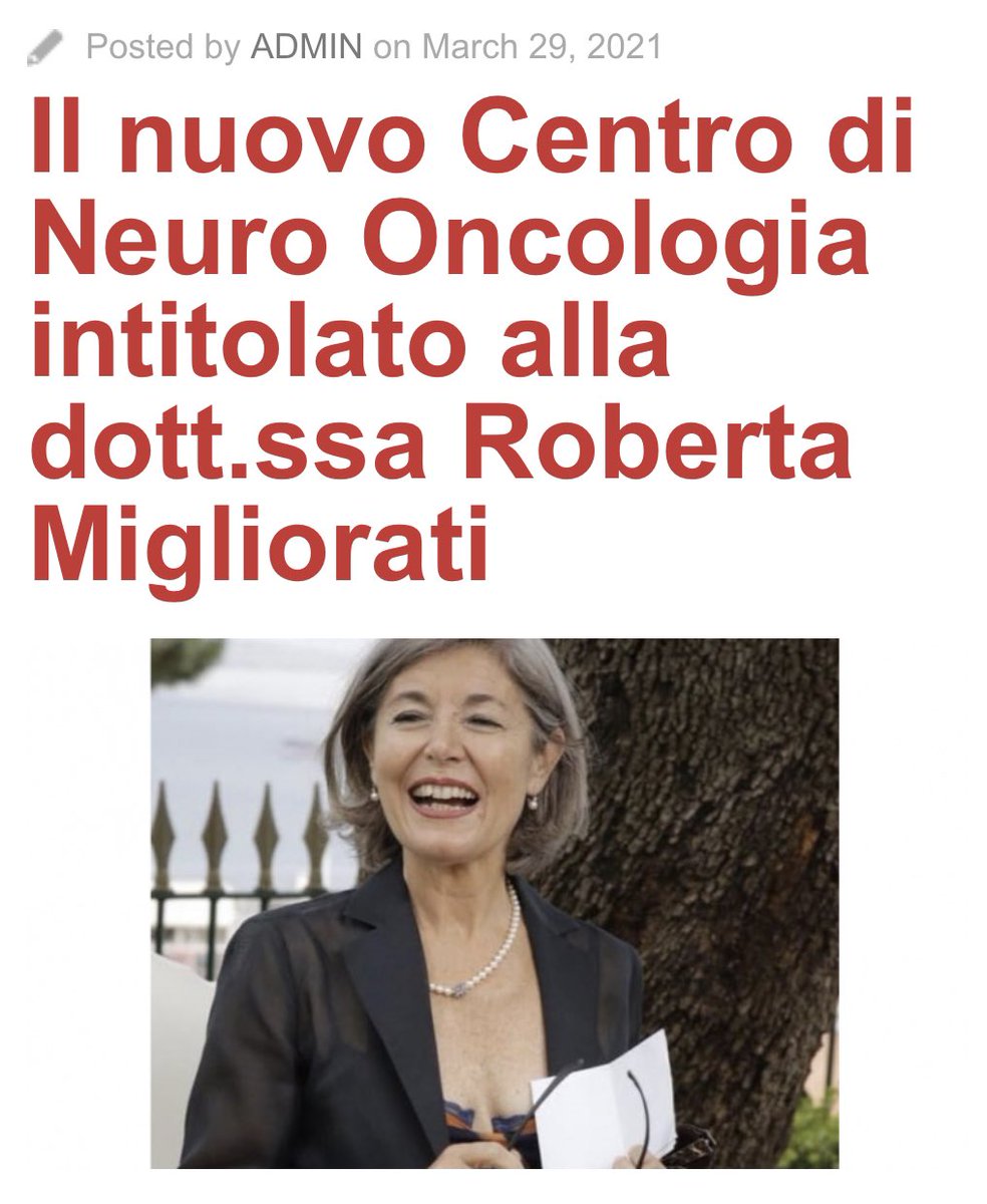 SianiPaolo's tweet photo. Per chi come me conosceva Roberta e ha avuto il piacere e l’onore di lavorarci insieme questa è una bella notizia. 

L’Azienda Santobono-Pausilipon intitola a Roberta Migliorati il nuovo Centro di Neuro Oncologia, affinché ancor più la sua memoria viva. https://t.co/LEASeOSLLB