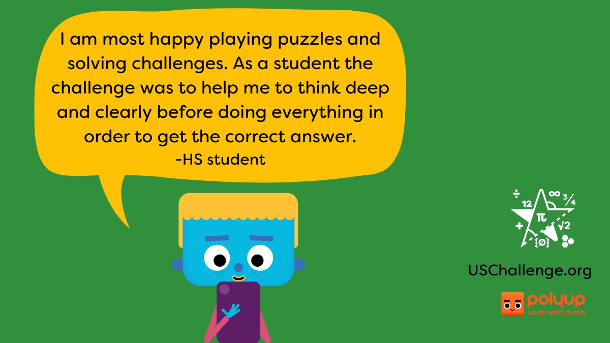 letsmod_ai's tweet image. What do your students say about #polymachines & the #USChallenge?! We love to #codewithmath! Registration open + K12 #edchat scholarships available thx to @cta4all
🗓️ ✍️ joinpoly.link/us-spring
#HSchat #mschat #HSmath #edtechchat #edtech #ditchbook #techtips