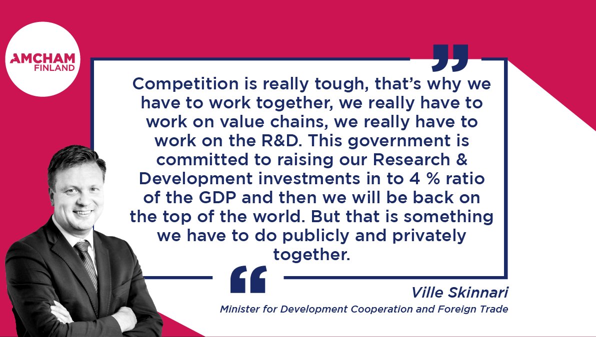 We were thrilled to host Minister <a href="/VilleSkinnari/">Ville Skinnari</a> today and discuss the economy and trade between Finland and the U.S. and the opportunity for business.