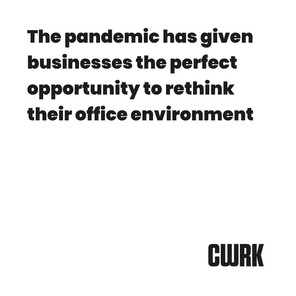 The pandemic has given us an even clearer understanding of what businesses &amp; their employees want from an office environment. 

wearecwrk.co.uk

#coworking #mondaymotivation #officespace #collaboration #flexibility
