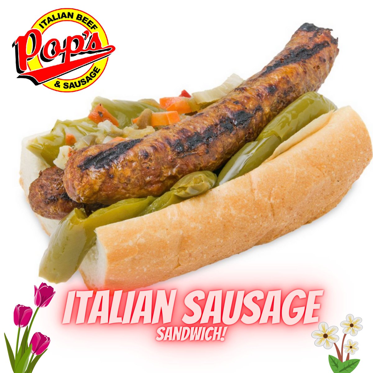 PopsBeef's tweet photo. Italian Sausage Sandwich at Pop's Beef! Decide on additional toppings Hot Mix, Red Sauce, Natural Gravy, Sweet Peppers, or Mozzarella Cheese!
Really hungry? Double Sausage, Combo (Beef &amp; Sausage) 9” Super Combo

#popsbeef #italiansausage #eatlocal #bestsanwiches #sausagesandwich https://t.co/KfOIi6bGc7