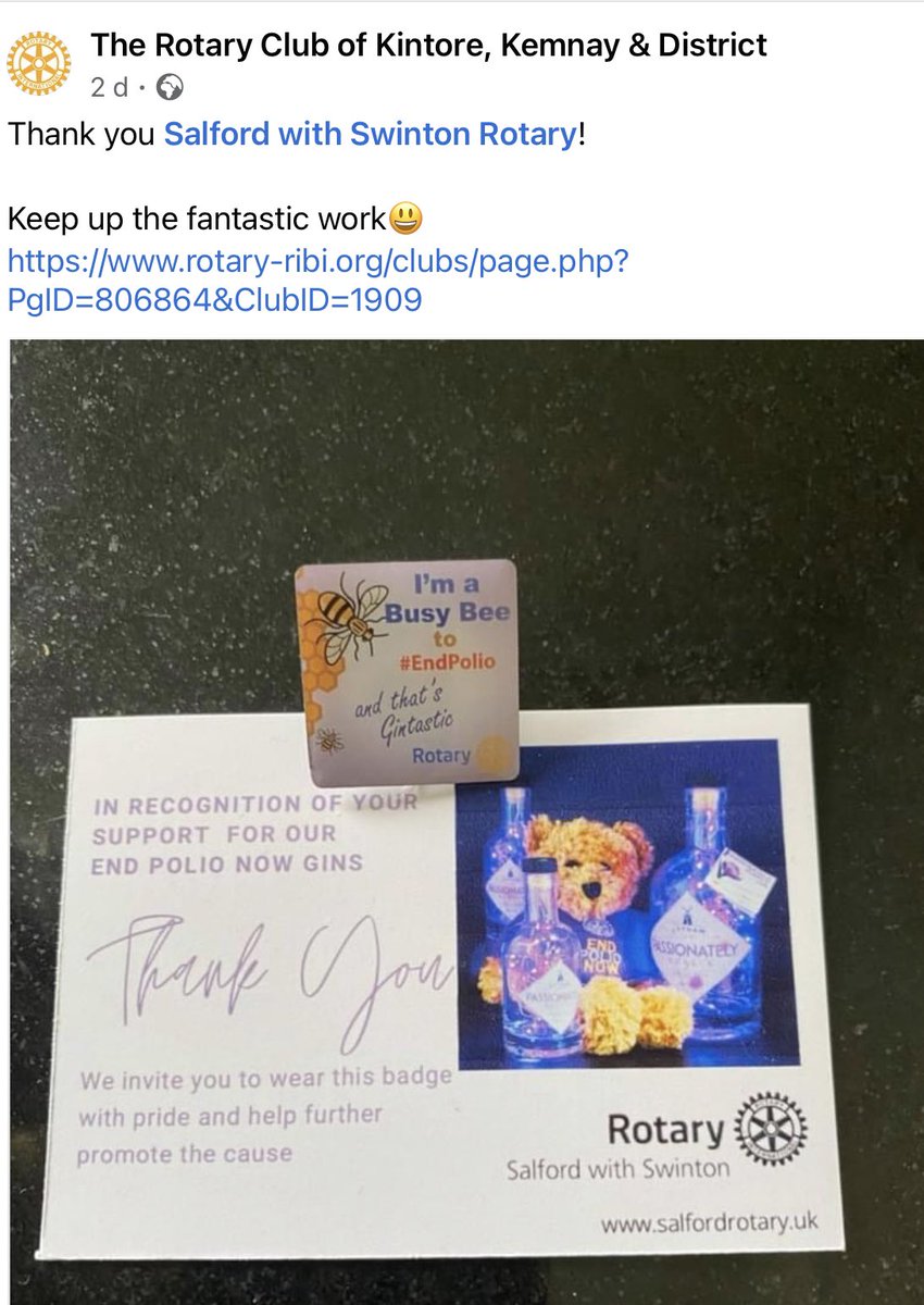 More of these winging their way to some of our top #EndPolioNow gin supporters together with advance information on our latest celebratory Limited Edition - watch this space.